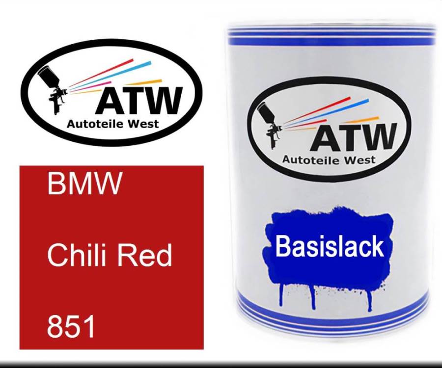 BMW, Chili Red, 851: 500ml Lackdose, von ATW Autoteile West.